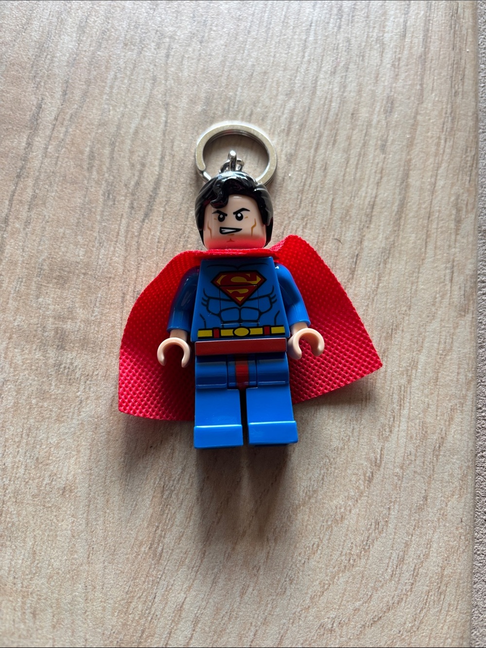 Superman LEGO Minifigure flashlight Keychain - Blue & Red